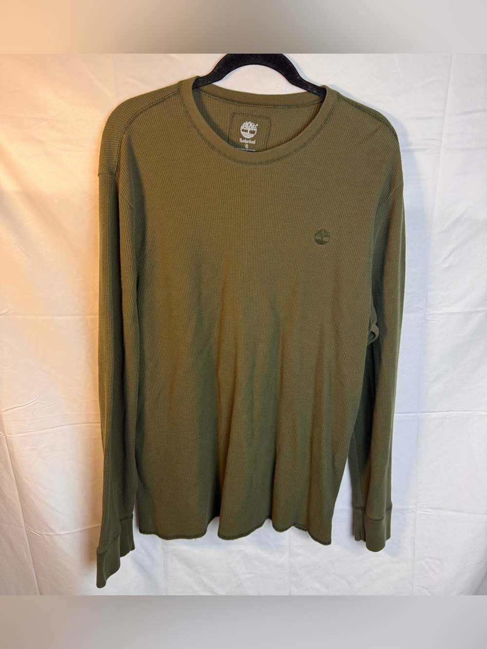 Timberland Olive Long Sleeve Waffle Crew